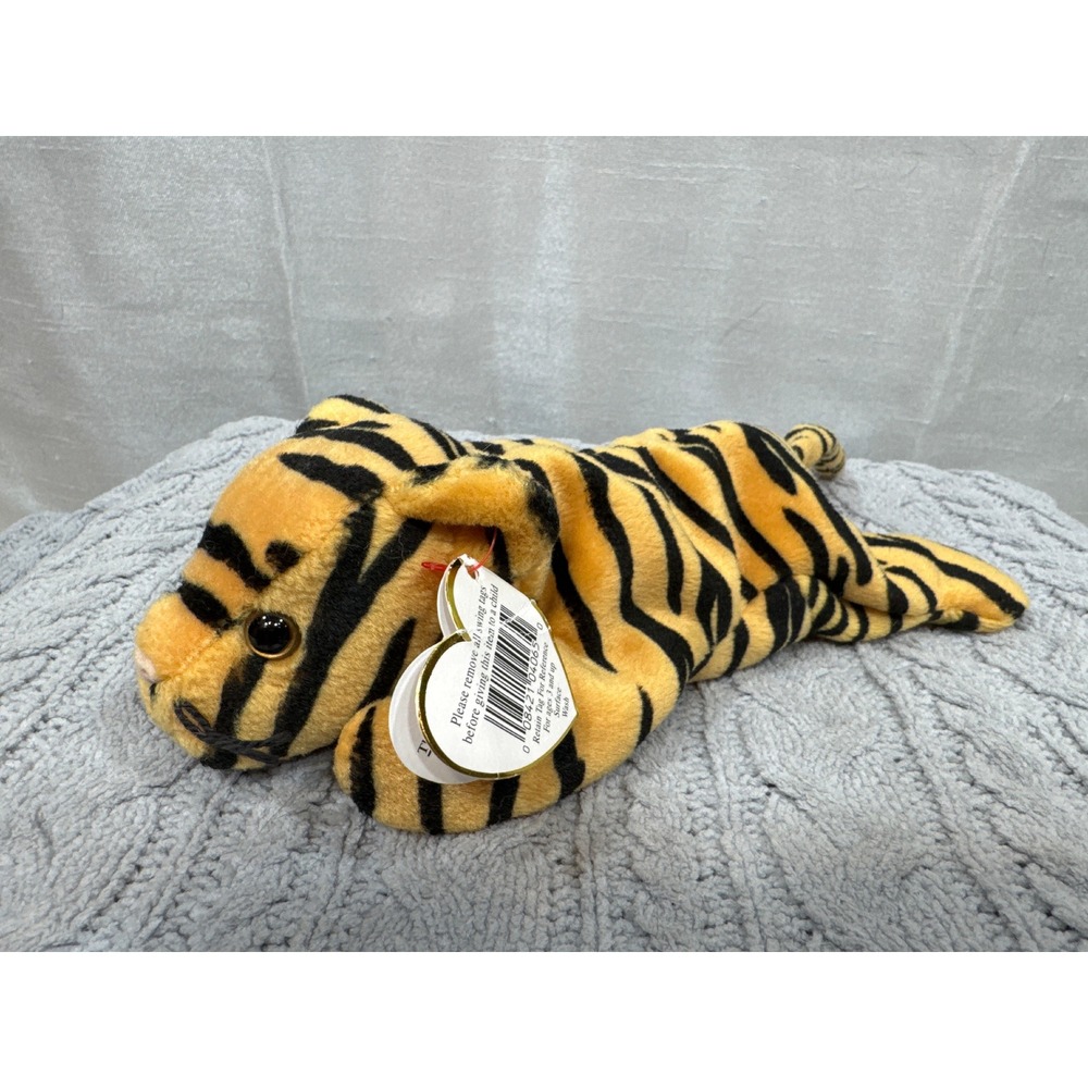 Ty Beanie Baby‎ Stripes the Tiger 1995 Vintage Plush Animal Style 4065 Orange
